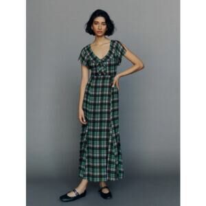 Reformation Talleen Floral Tie-neck Midi Dress